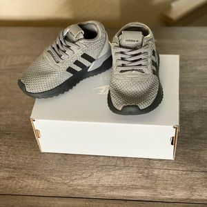 Grey and Black Adidas Toddler Boy Shoe